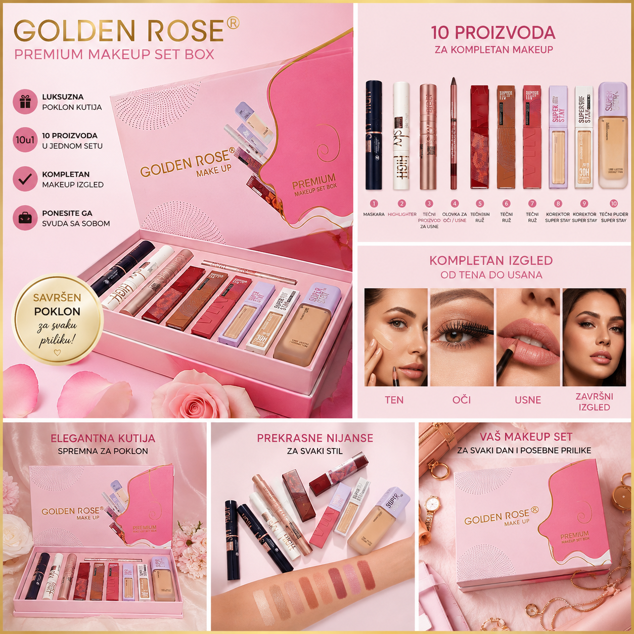 GOLDEN ROSE PREMIUM MAKEUP SET – 10 U 1