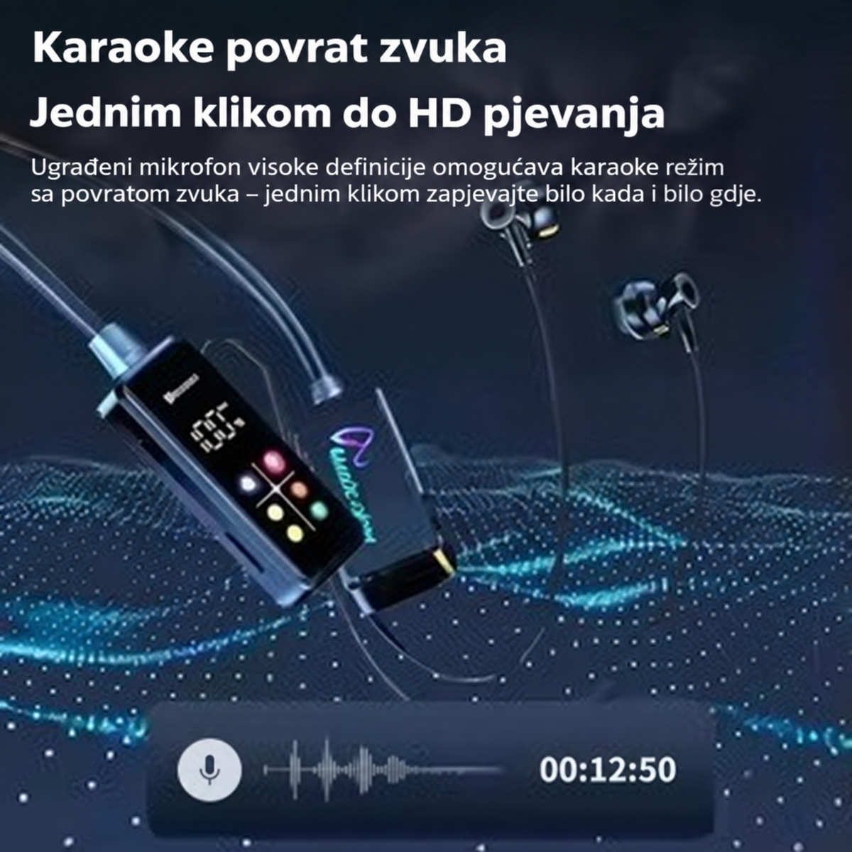 Pametne bežične slušalice sa ekranom u boji