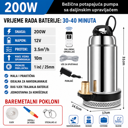 AquaPower Pro – Bežična Potapajuća Pumpa sa Daljinskim Upravljačem