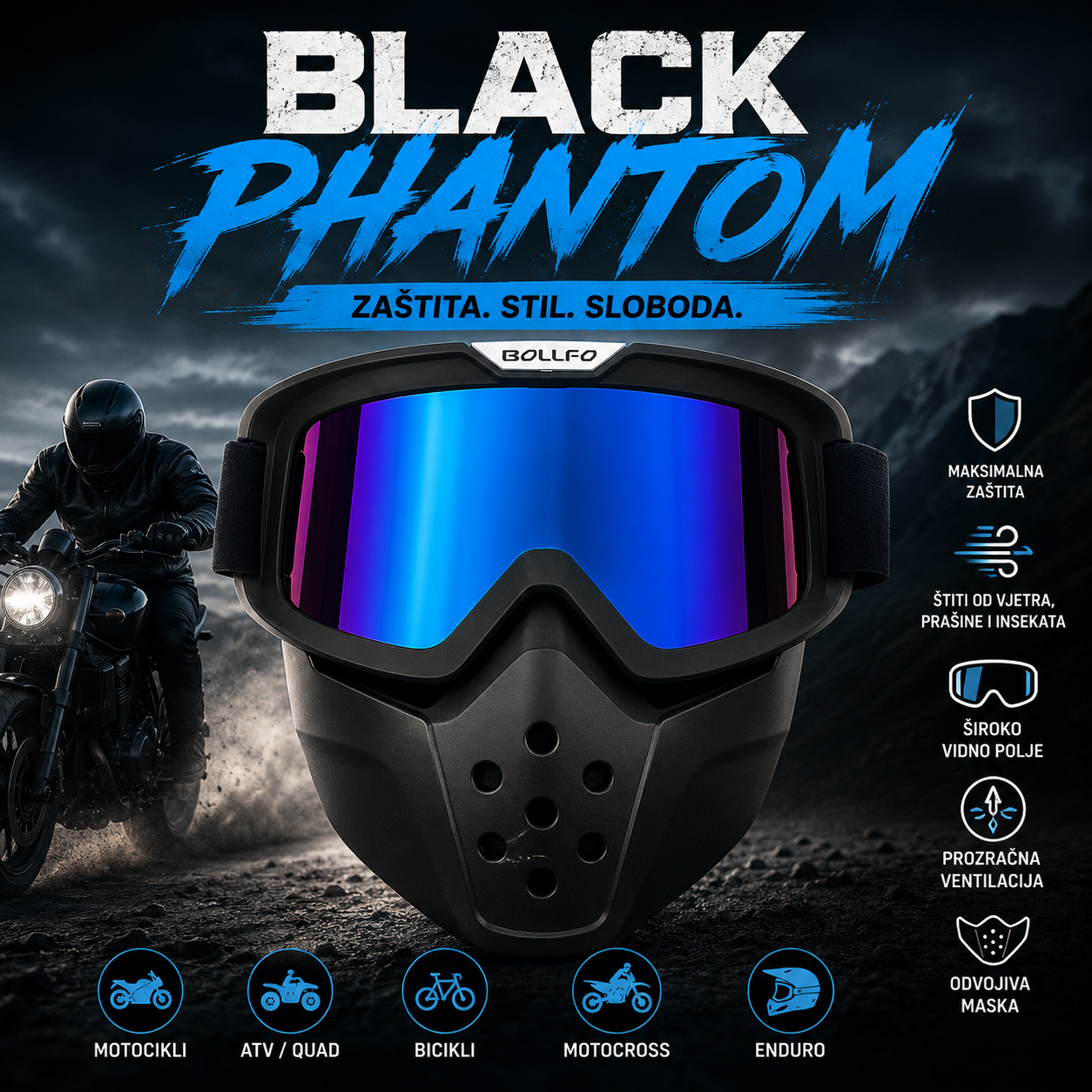 Black Phantom™ Moto Zaštitni Set