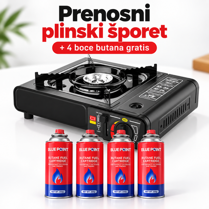 Prenosni Plinski Šporet + 4 Boce Butana GRATIS