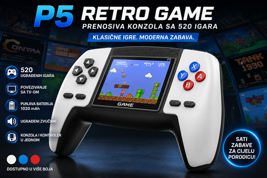 P5 Retro Game – Prenosiva konzola sa 520 igara