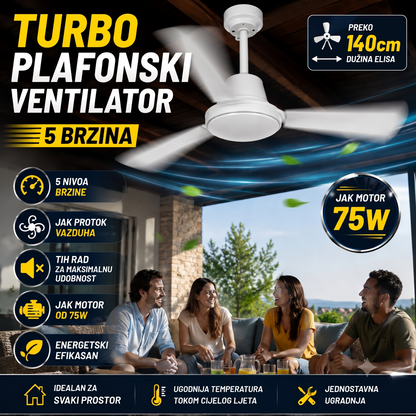 TURBO Plafonski Ventilator 75W