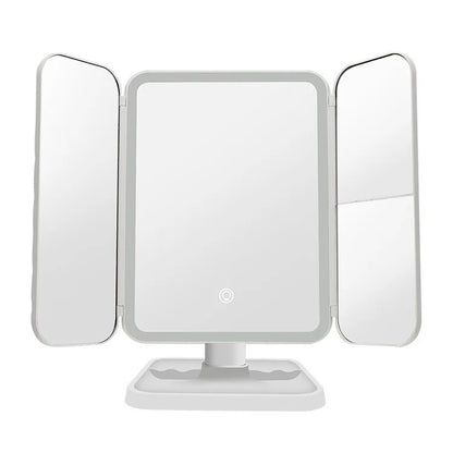 Trifold LED Ogledalo za Šminkanje + Beauty Ogledalo GRATIS