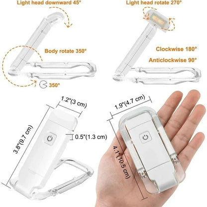Prenosiva LED Lampa za Čitanje sa Štipaljkom i USB Punjenjem
